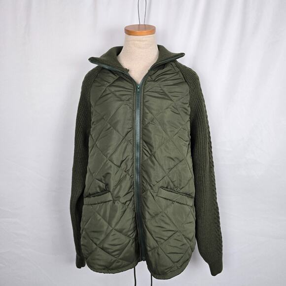 Unbranded Utility Jacket Women's Small Green Full Zip Up Pockets Quilted NWOT - Picture 2 of 16